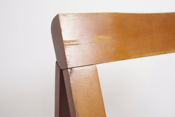 Chaise pliante vintage de style Trieste, chaise pliante en bois du milieu du siècle (photo 3 of 9)