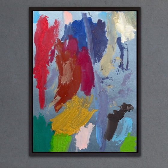 Image 1 of Abstracte gouache op papier, 40x30 cm.