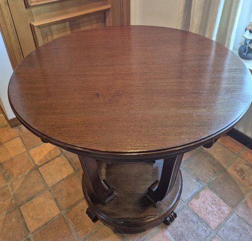 Runder Säulentisch der Amsterdamer Schule, Guéridon, Art déco, 80 cm hoch. Teetisch, Weintisch, Präsentationstisch