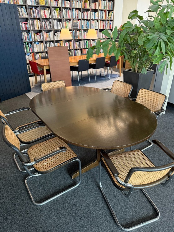 Image 1 of Vintage Thonet Extendable Round Dining Table - Danish Design - Solid Wood