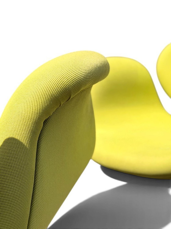 Pair Of Authentic Pierre Paulin "Little Tulip" Chairs For Artifort - Vibrant Green – Dining chairs, Textile (photo 11 of 13)