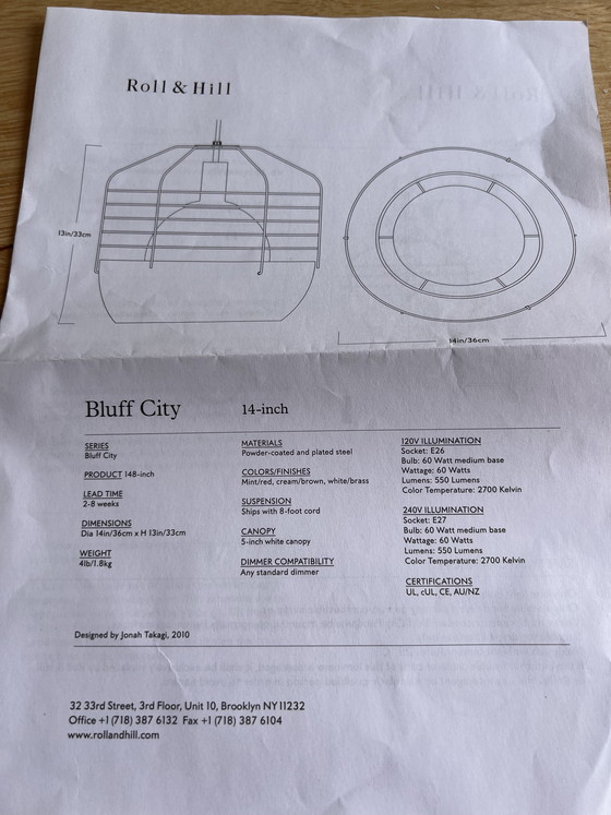 Image 1 of Roll & Hill Bluff City 14 inch hanglamp nieuw in doos