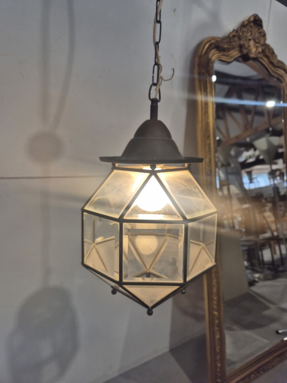 Amsterdam School Lantern with Cut Glass – Pendant lamps, Copper (photo 3 of 10)