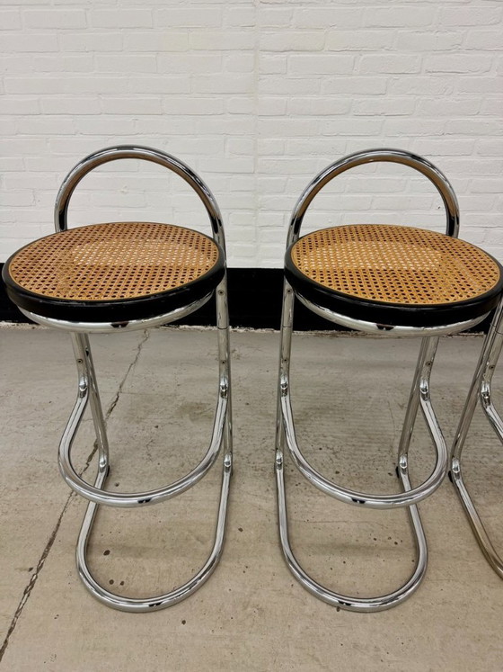 4 Vintage Italy Chrome Barstools – Barkrukken, Metal (photo 6 of 21)