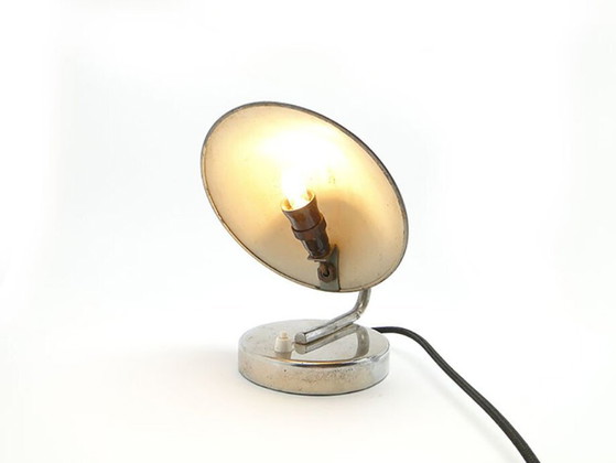 Chrome-Plated Metal Table Lamp by J. Hurka for Napako, Czechoslovakia, 1950s (photo 5 of 13)