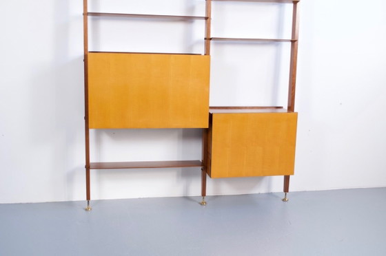 Image 1 of ITALIAANSE MODULAIRE VLOER- EN PLAFONDPLANKENSET VAN PALISSANDERHOUT, JAREN 60