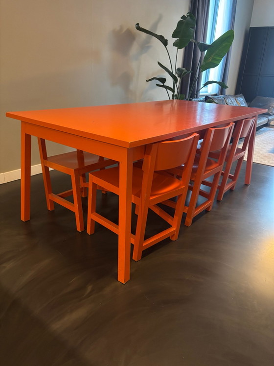 AVL Shaker Salles à manger complètes – Orange – Table avec 6 chaises – AVL - atelier van lieshout, Bois (photo 4 of 10)