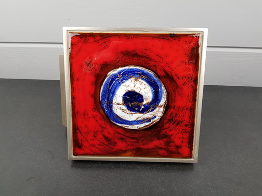 Unique Vintage Door Handle (1950-1970) with Ceramic Tile, 1950-1970 Belgium