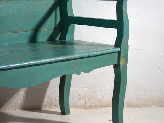 Antique green painted bench in pine wood – Central Europe, circa 1910 – Benches (photo 26 of 40)
