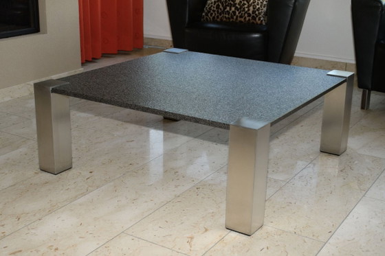 Table basse exclusive en granit et acier inoxydable 101 x 101 x 39 cm – Tables basses, Stone, rvs (photo 5 of 5)