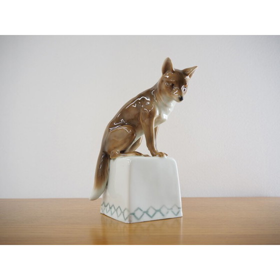 Image 1 of Midcentury Porcelain Sculpture of Fox, 1960s