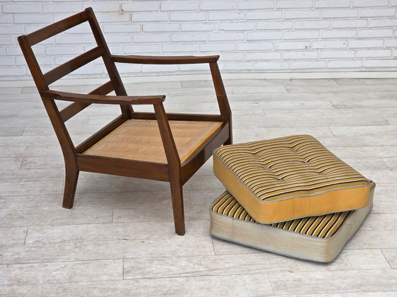Dänischer Sessel aus den 1960er Jahren, Möbelwolle, Buchenholz – Wood, Wool (photo 8 of 17)