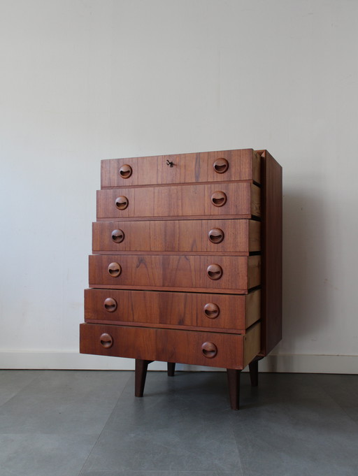 Commode étroite vintage danoise en teck