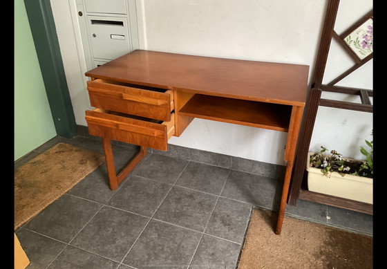 Image 1 of Schreibtisch Holzschlitten 70er Jahre