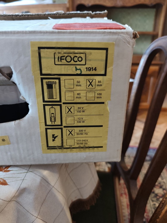 complete vintage slide projector set/ analog home cinema, Ifoco, Decorative Objects, Metal, Plastic, Black (photo 11 of 15)
