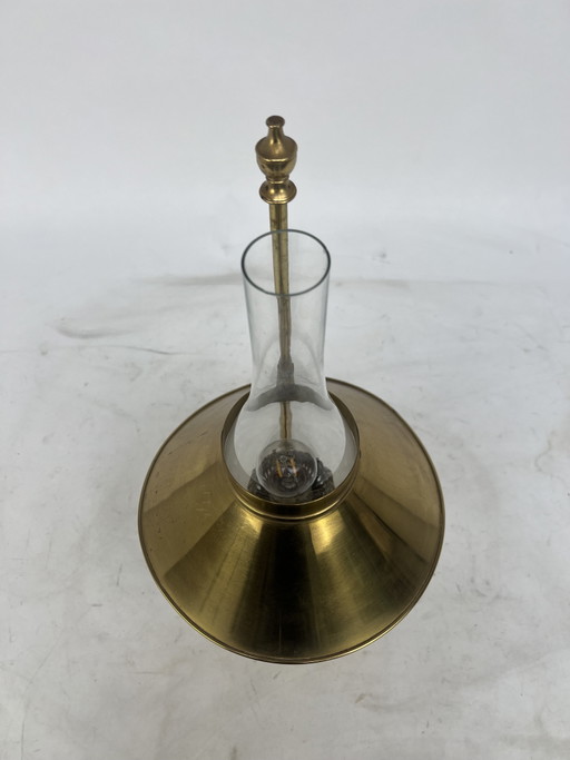 Vintage Brass Table Lamp, Orient Express Istanbul – tafellampen, Glass (photo 2 of 5)