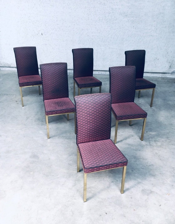 Image 1 of Set van 6 eetkamerstoelen in Hollywood Regency-stijl uit de jaren 70, België