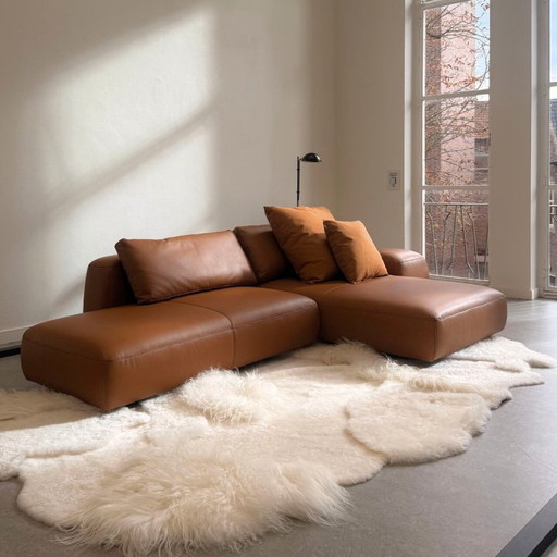 Bold leren chaise longue van Indera