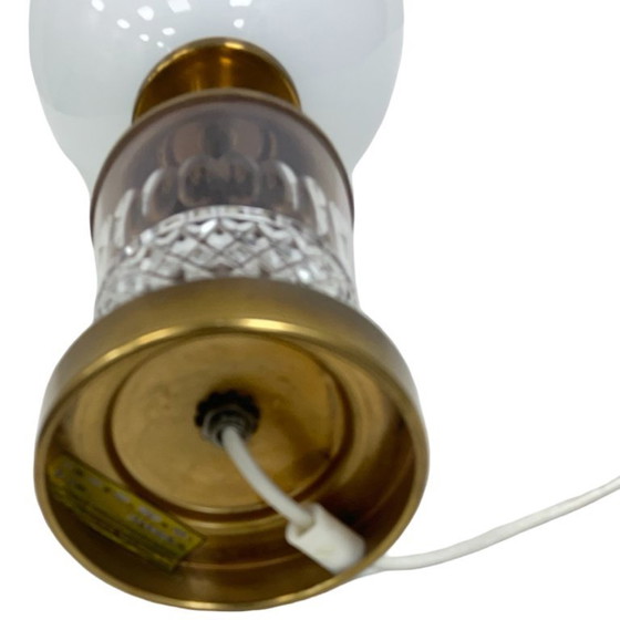 Image 1 of AKA Leuchten – Tischleuchte aus Kristall und Messing, Deutschland, 1970er Jahre, Mid-Century Modern