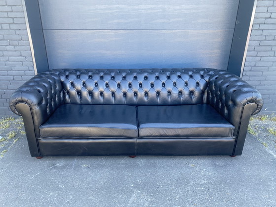 Sofá Chesterfield XL negro – Leather, Wood (photo 3 of 6)