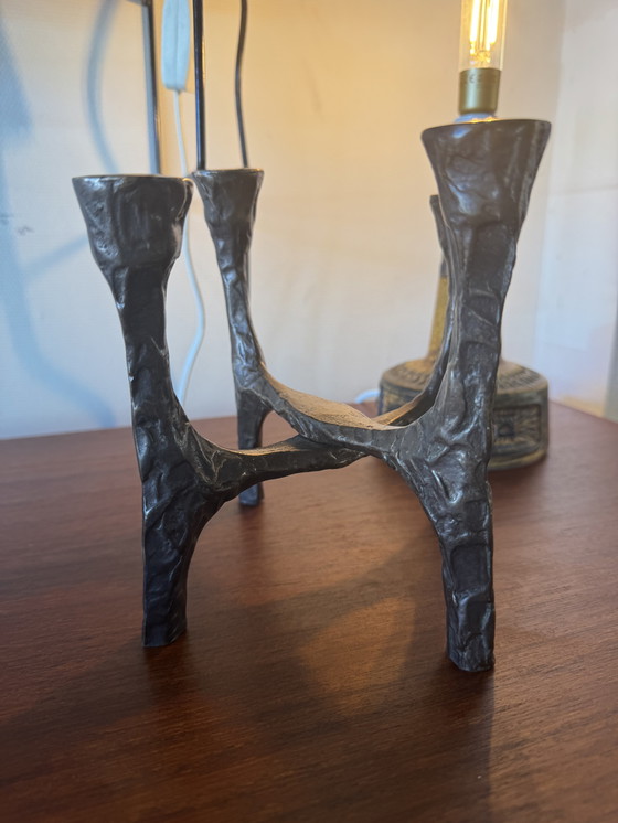 Image 1 of Brutalistischer 4-Arm-Kerzenhalter - Skulpturaler Bronze-Stil