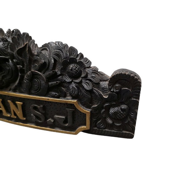 Image 1 of Office Nameplate Adriaan S.J. Balinese Carving, 20th Century