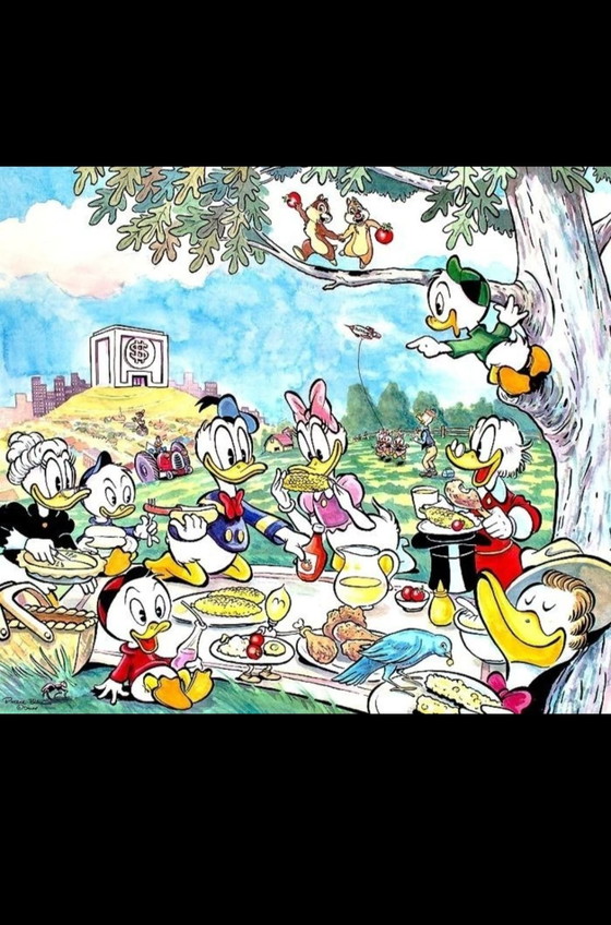 Disney Patrick Block - Edizione Limitata 42/50 - A Duckberg Picnic, Stampe artistiche, Carta, Multicolore (foto 2 di 5)