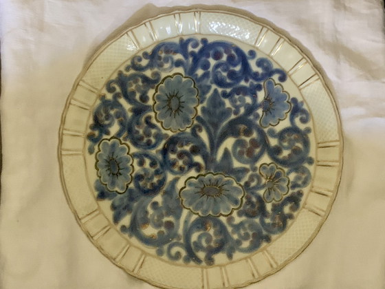 Grote Bernardaud Limoges schaal - "Versailles" model - 31 cm - Polychrome en gouden decoratie - 1900-1927 (photo 13 of 30)