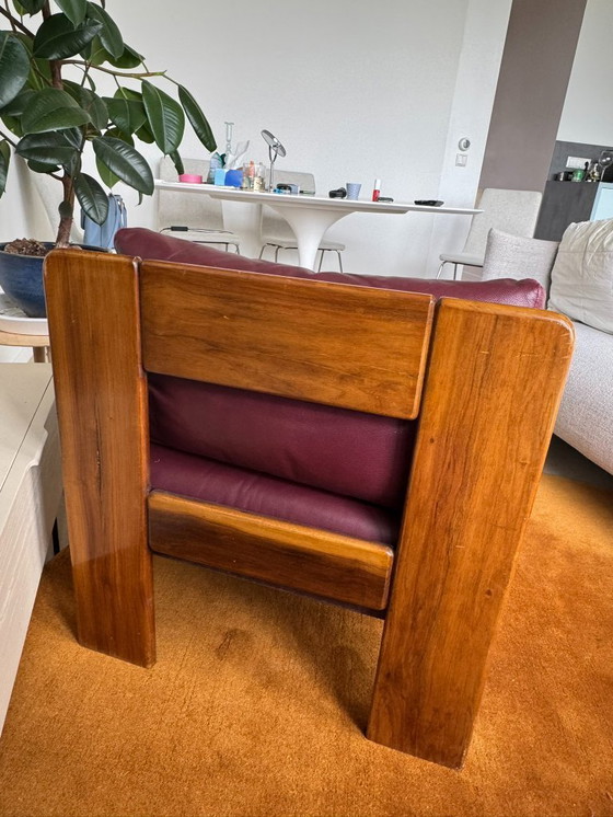 Image 1 of Vintage Italian Leather Armchairs - 1970s