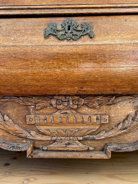 Antique Oak Cabinet – Wood, Brass (photo 5 of 8)