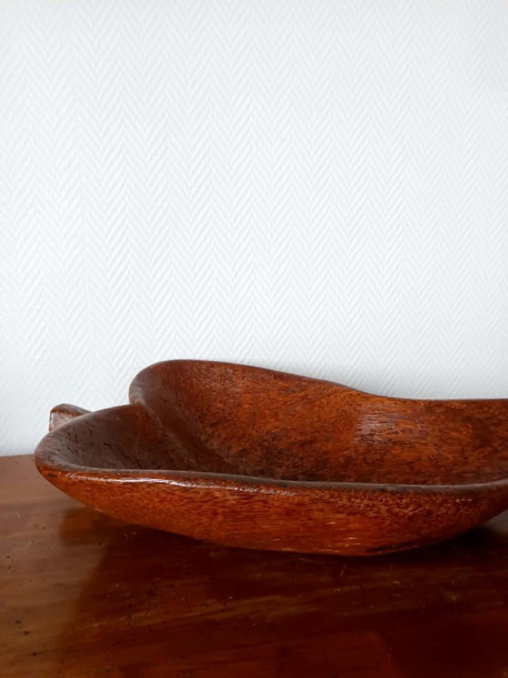 Image 1 of Große, brutalistische Holzschale, 65 cm