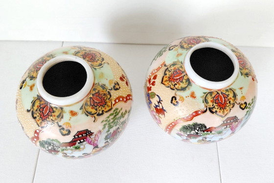 Chinese Ginger Jars Satsuma Style Geisha Decor 70s/80s – Chinoiserie, Vases, Porcelain (photo 7 of 10)