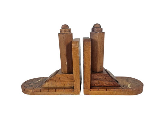 Image 1 of Boekensteunen "Strijd om de Grebbeberg 1940" - Hout- Eiken - Militaria