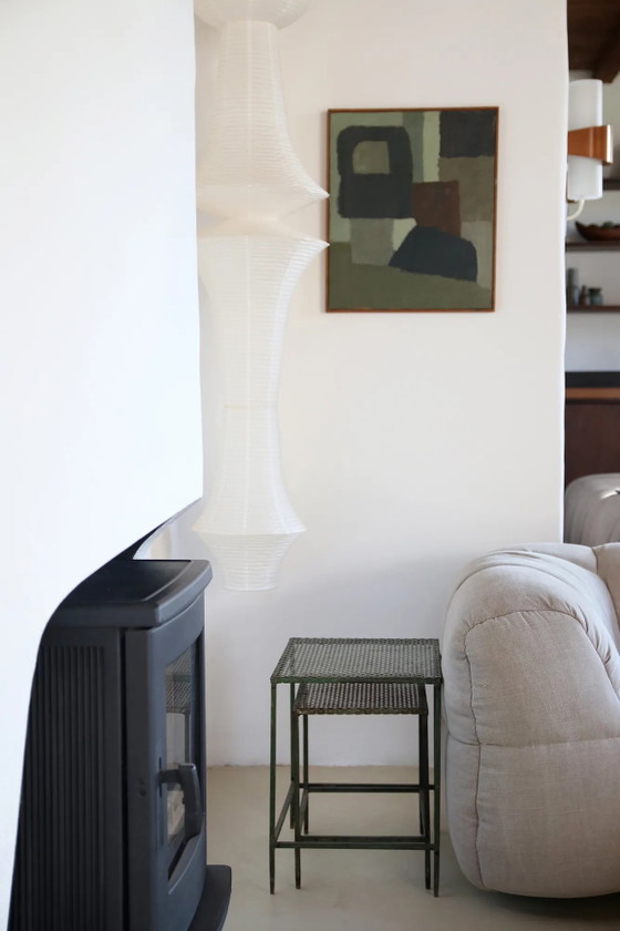 Set di due tavolini verdi Mathieu Matégot, anni '50 – Mategot, Metallo, Ottone, Mid Century Modern (photo 6 of 7)