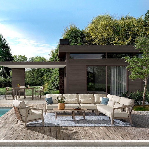 Conjunto de salón Castle Line de teca, negro