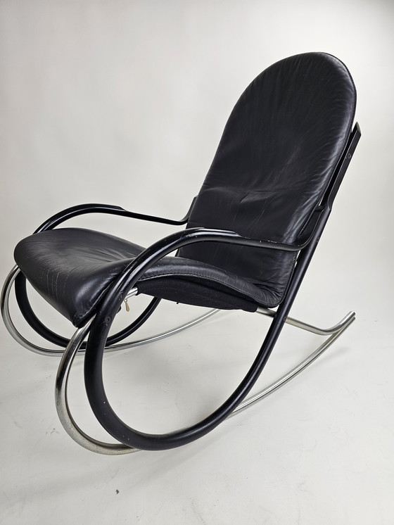 Image 1 of Two rocking chairs with 1 footstool design Paul Tuttle for Strässle model Nonna