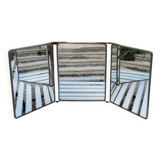 Triptych barber mirror 1950 – Metal, Art Deco (photo 9 of 9)