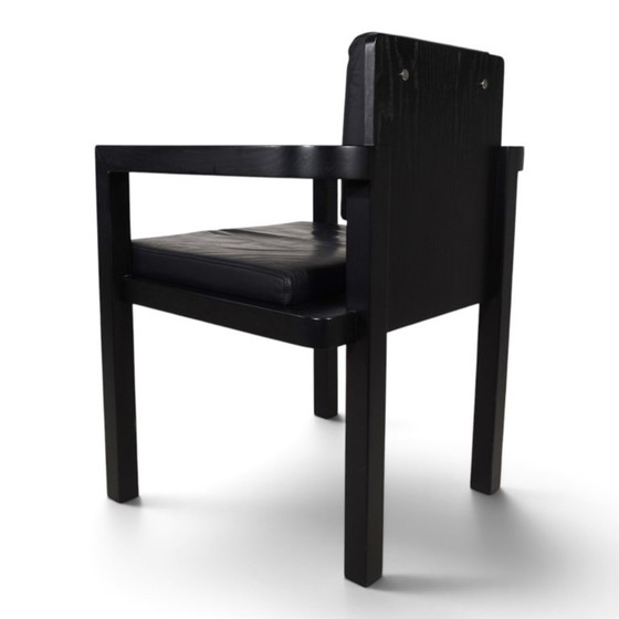 Armchair in black wood and leather, Tecta, Minimalisme (photo 3 of 15)