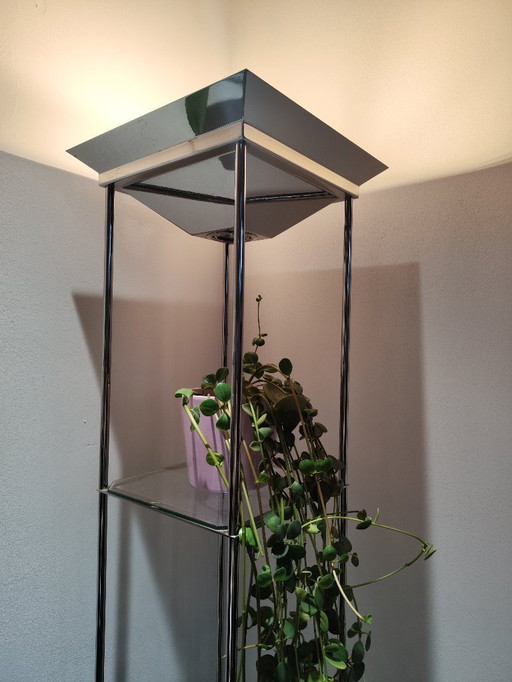 Vintage Deknudt floor lamp and display case