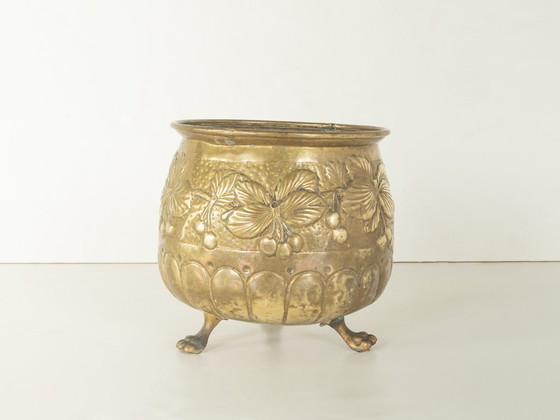 Vaso per piante vittoriano in ottone, circa 1860, Vasi per piante, Dorato (foto 3 di 5)