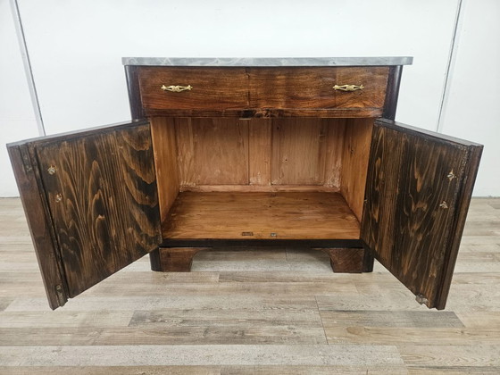 Image 1 of Art Decò sideboard in mahogany feather with marble top