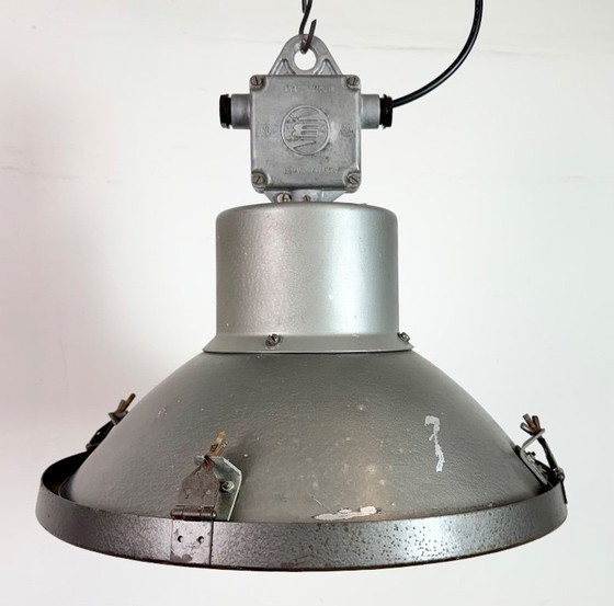 Image 1 of Industrial Grey Hammer Paint Pendant Lamp from Elektrosvit, 1960s