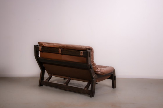 Image 1 of Divano e poltrona brutalisti olandesi disegnati da Gerard Van den Berg per Montis. Circa 1980