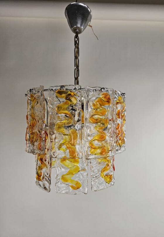 Chandelier Pendant Lamp Italian Murano Glass – Metal (photo 6 of 9)