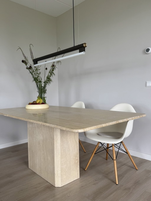Vintage travertin eettafel