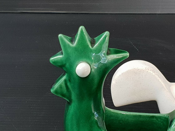 Image 1 of Pair of ceramic roosters and hens, 1950s-1960s vintage.