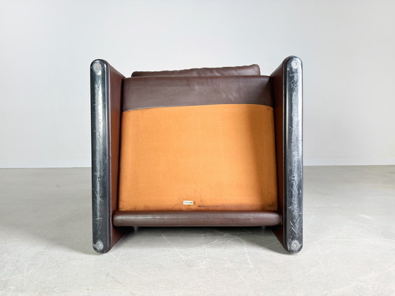 Image 1 of 2X Cassina Maralunga Armchair Leather Brown Vico Magistretti