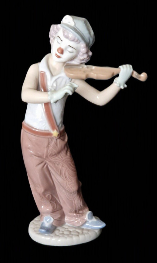 Figura de porcelana LLadró - Payaso con violín (Melodías Bohemias)