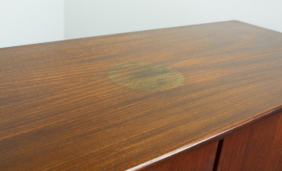 Image 1 of Mid-Century Louis van Teeffelen Design Teak Wooden High Sideboard for Webe with Ceramic Ravelli Tiles. The Netherlands, 1960s