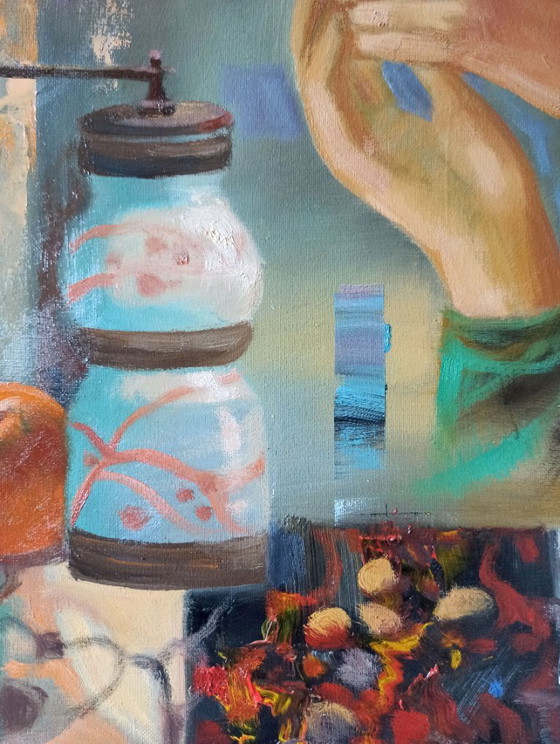 Original Oil Painting Abstract Figurative Girl Moths – Paintings & Drawings, Canvas (photo 10 of 10)